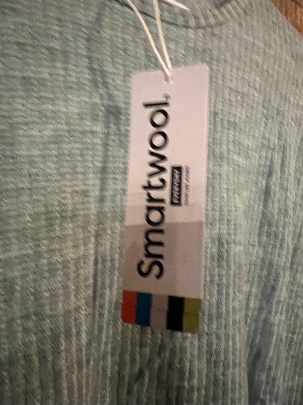 Smartwool Woman’s Long-Sleeve Crew in Heather Teal Blue - Picture 2 of 7